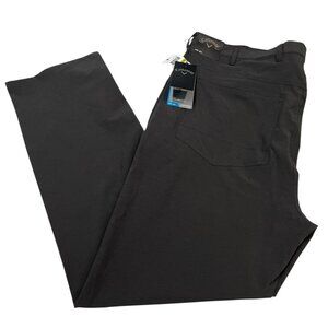 Callaway Pants Men 44x34 Everplay 5-Pocket Flat Front Black Heather Golf Comfort